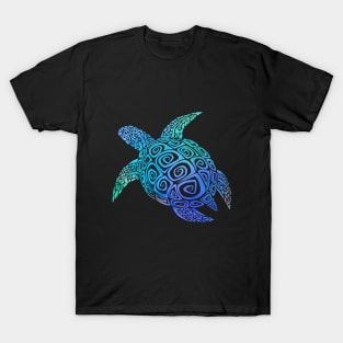 Blue mandala turtle T-Shirt